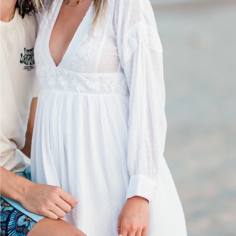 Elegant White Lace Swim Cover-Up